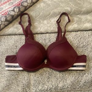 Tommy Hilfiger Maroon Lace Bra